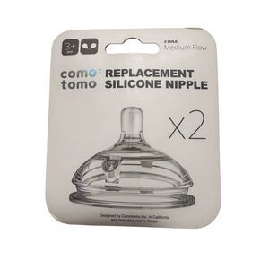 Comotomo Silicone Nipple replacement Medium flow baby bottle x2